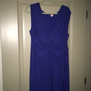 Sleeves blue cocktail dress.